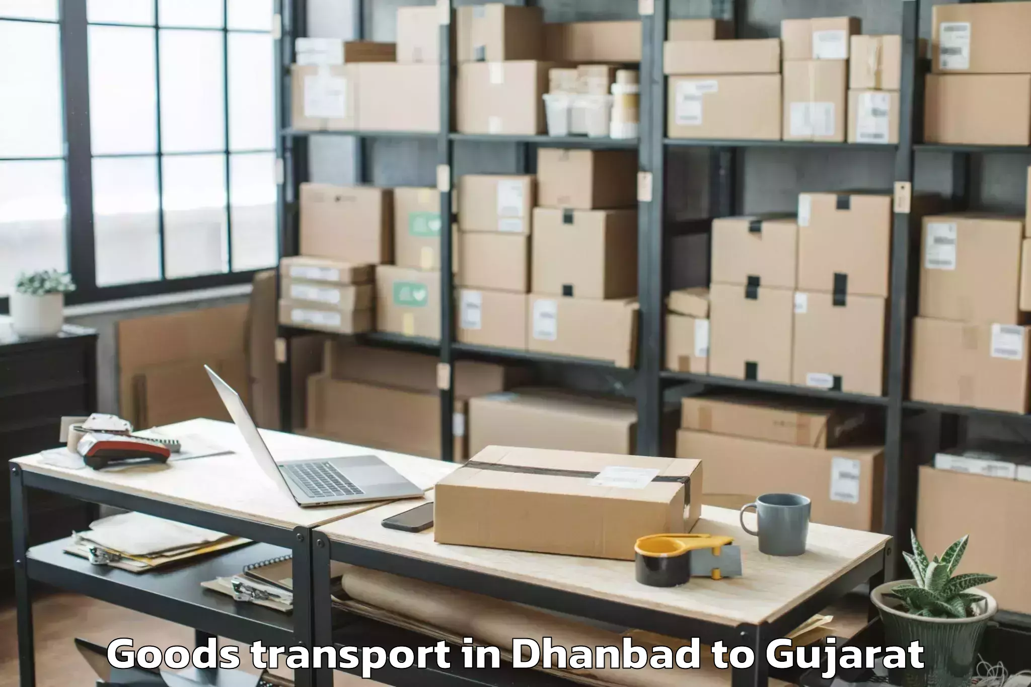 Leading Dhanbad to Gujarat University Of Transpla Goods Transport Provider